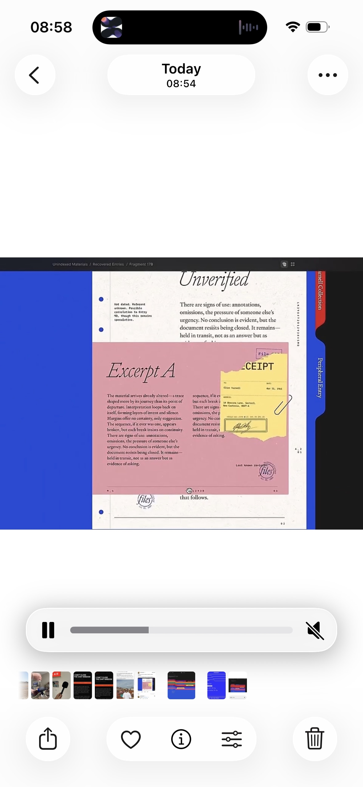 iOS Photos capture of Fragment 17B archive UI