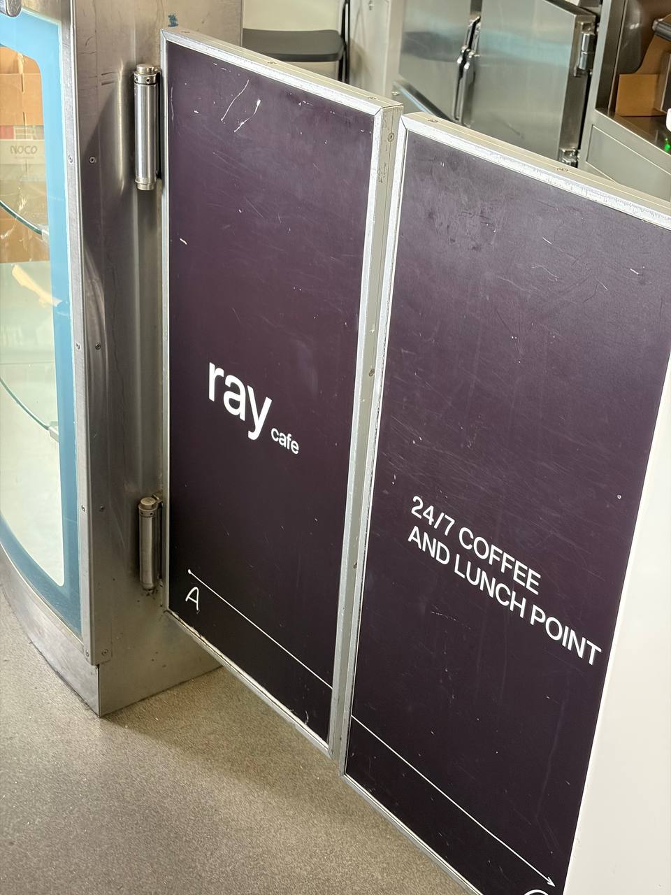 Ray Cafe Swing-Door Signage