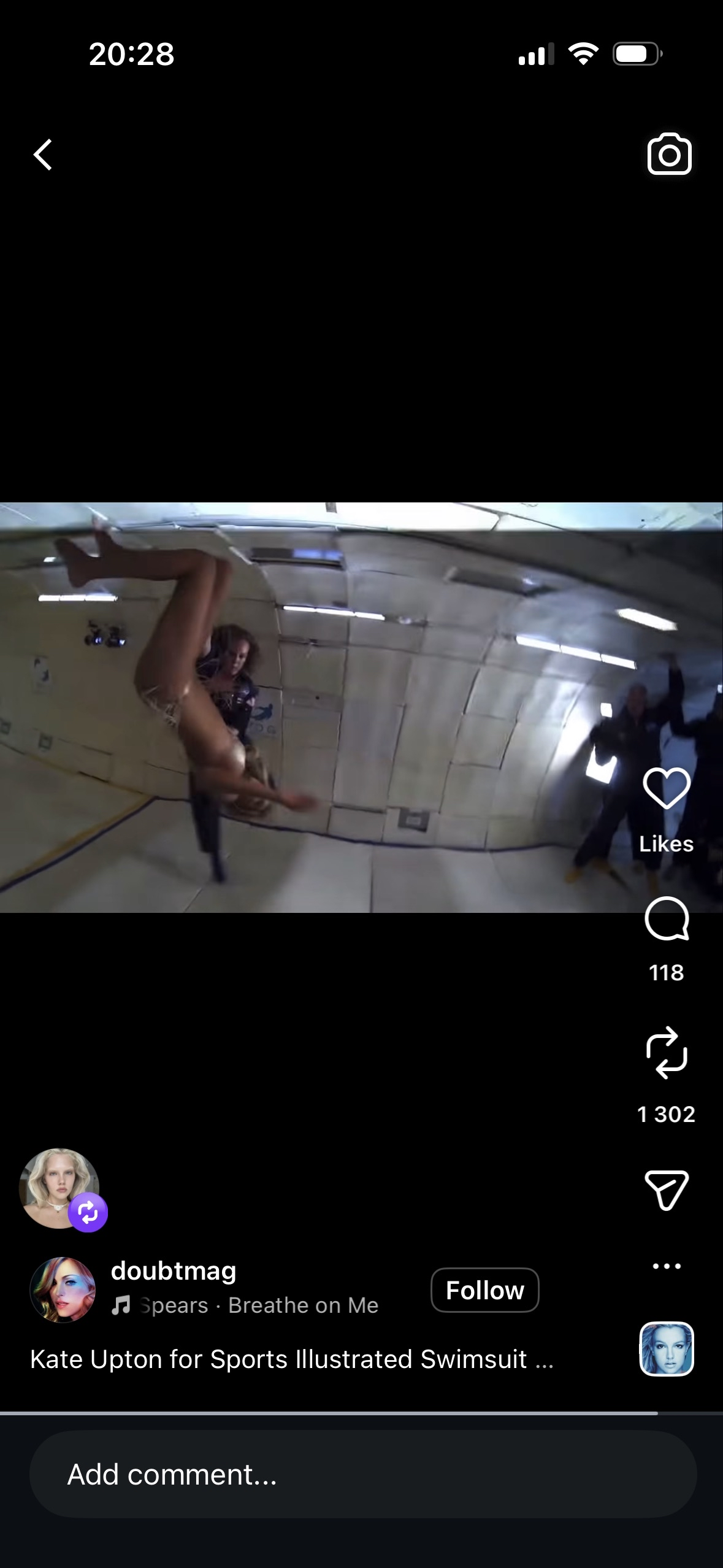 Zero-gravity swimsuit shoot — inverted cabin frame