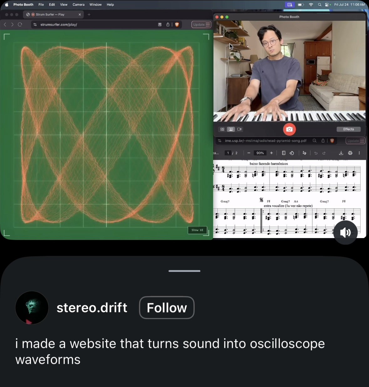 Strum Surfer — oscilloscope waveform